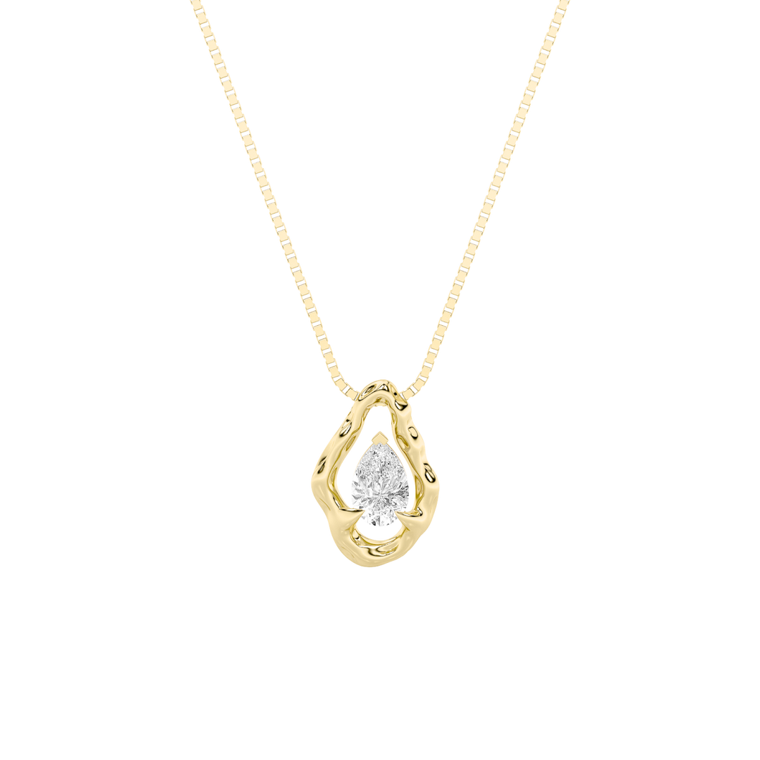 14K Yellow Gold 1ctw Lab Diamond Pendant Timeless Charm