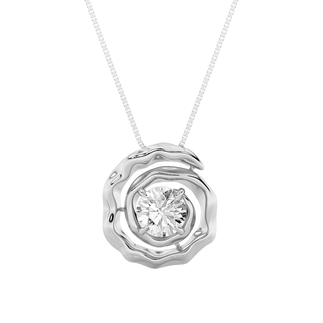 14KW 1ct Lab Diamond Pendant Contemporary Design