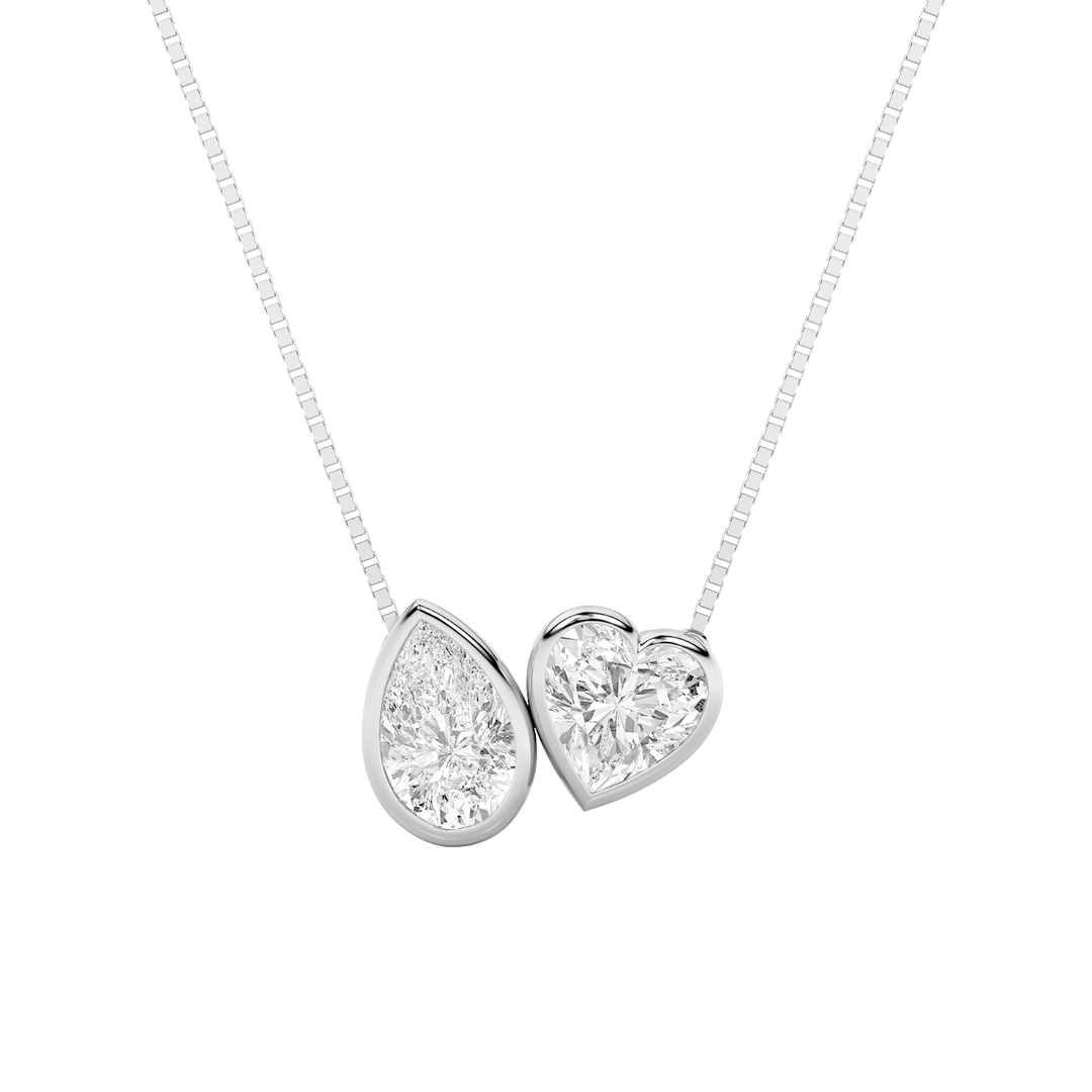 14K White Gold Lab Diamond Solitaire Pendant 2ct