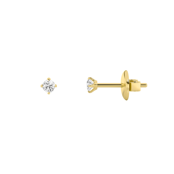 14K Yellow Gold 3ctw Lab Diamond Stud Earrings