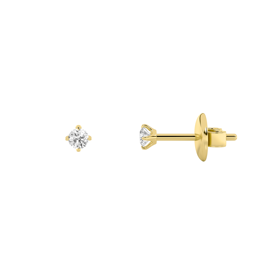 14K Yellow Gold 3ctw Lab Diamond Stud Earrings