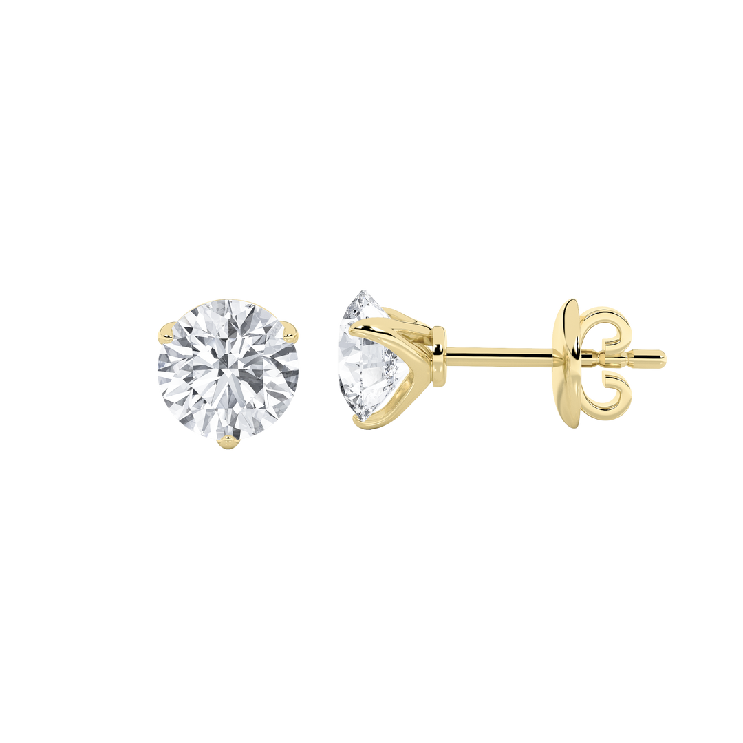 14KY 5ctw Lab Diamond Stud Earrings F+VS+