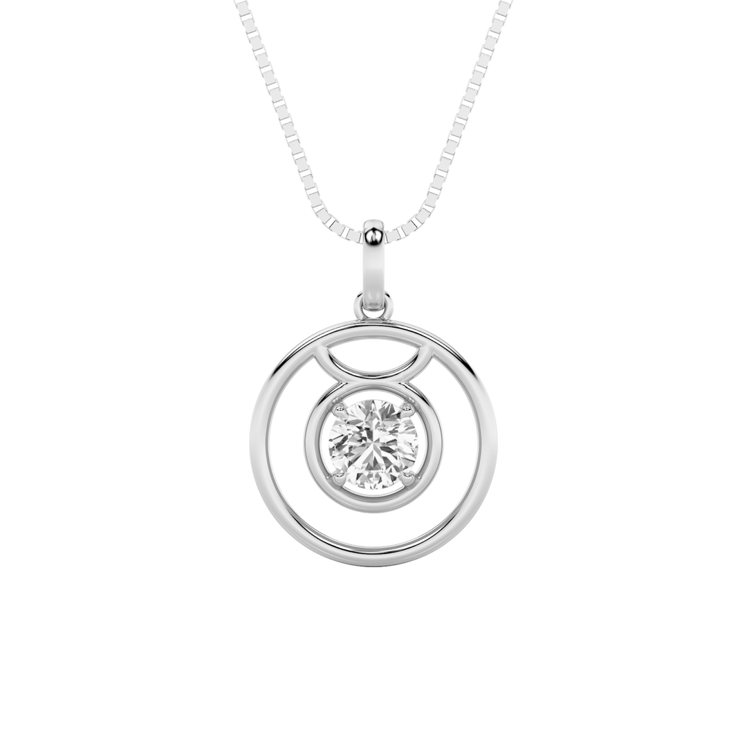 14KW 1ct Lab Diamond Solitaire Pendant Necklace