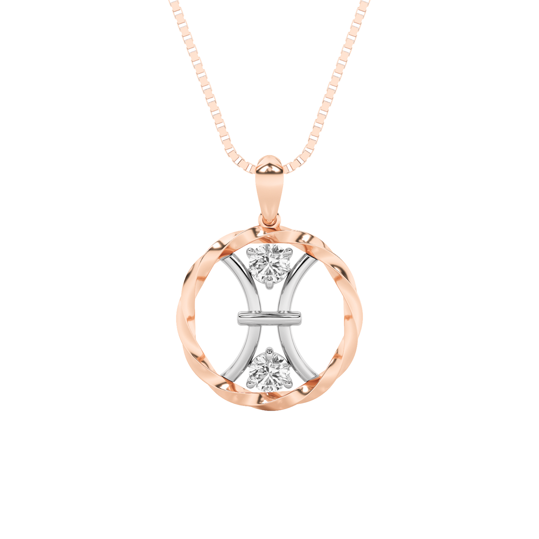 14K RW 0.5ct Lab Diamond Pendant Delicate