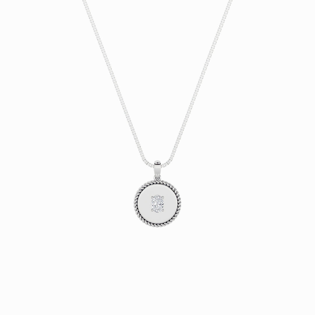 14K White Gold 0.50ct Lab Diamond Oval Pendant