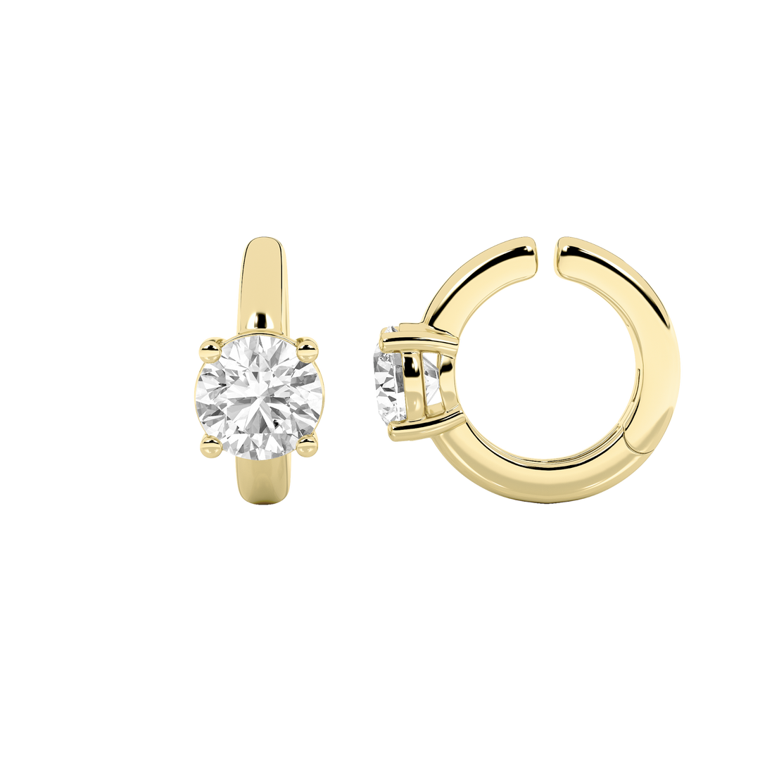 14KW 0.5ct Lab Diamond Huggie Earrings