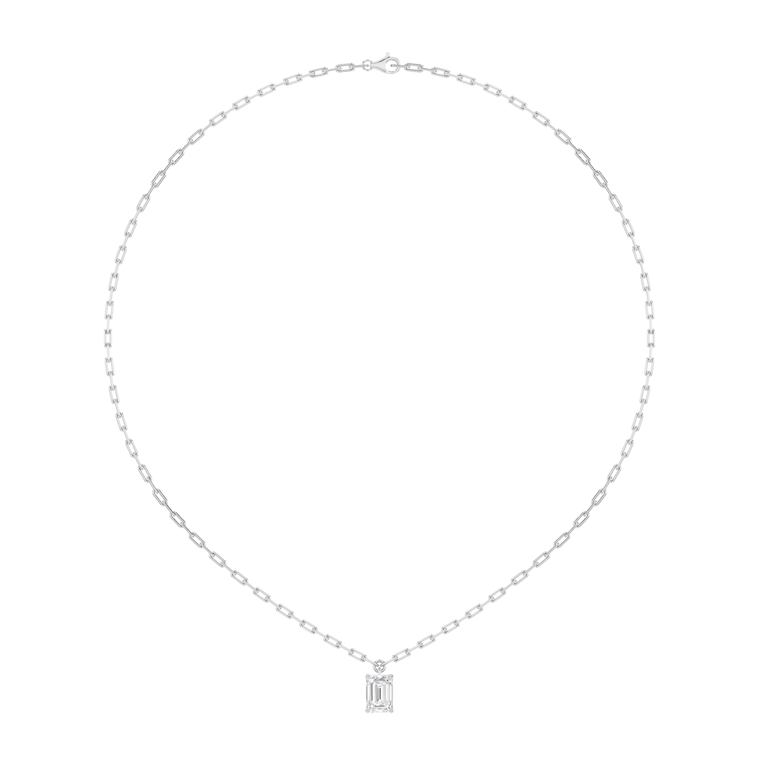 14K White Gold Lab Diamond Solitaire Pendant 2ctw