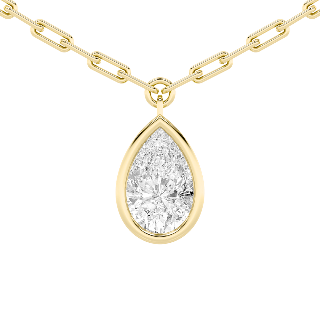 14K Yellow Gold 2ctw Lab Diamond Pendant