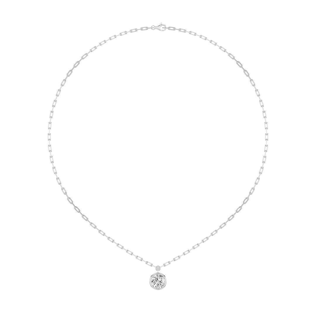 14KW 2ct Lab Diamond Solitaire Pendant Necklace