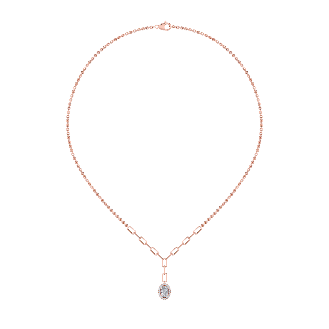 14KR 1.5ct Lab Diamond Station Necklace 18""