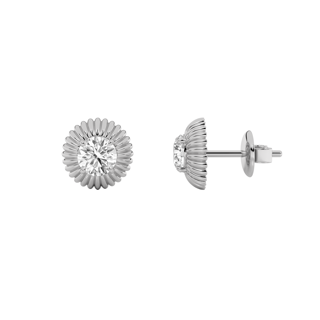 14K White Gold Lab Diamond Stud Earrings 2ctw