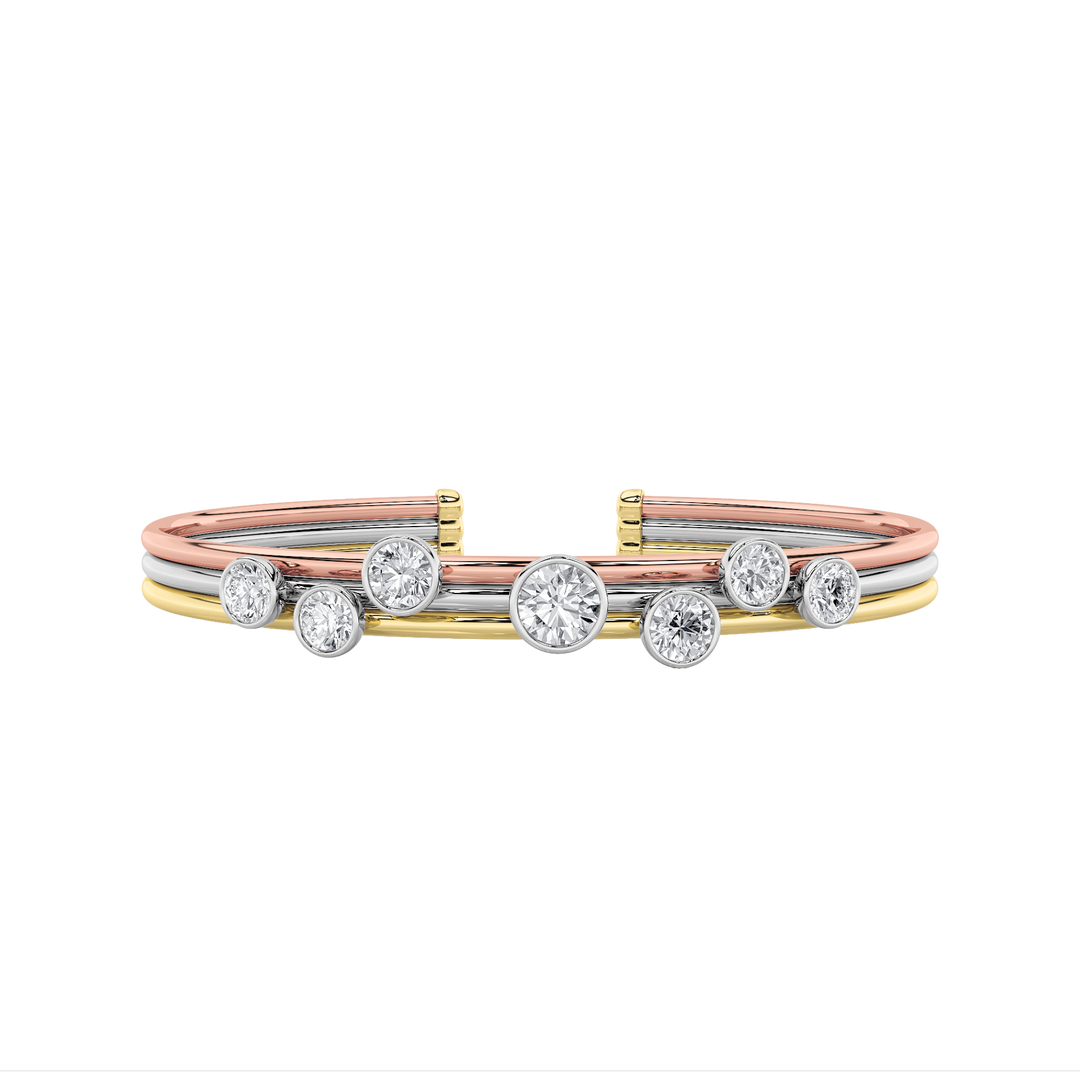 14K Rose Gold Lab Diamond Stackable Bangle 3ctw