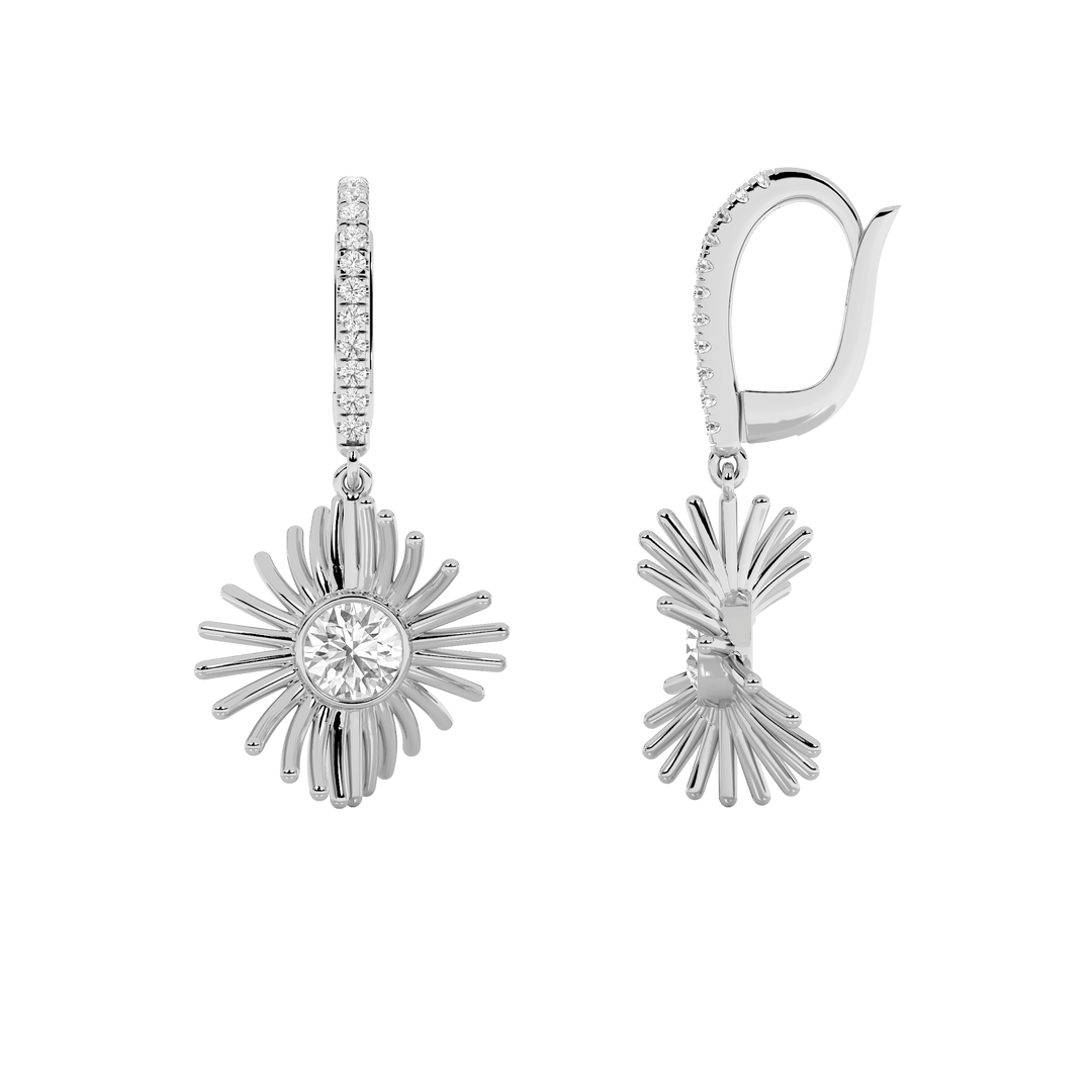 14KW 2ctw Lab Diamond Dangle Drop Earrings F+VS+