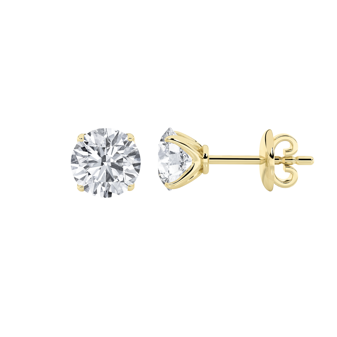 14KY Lab Diamond Stud Earrings 5ctw F+VS+