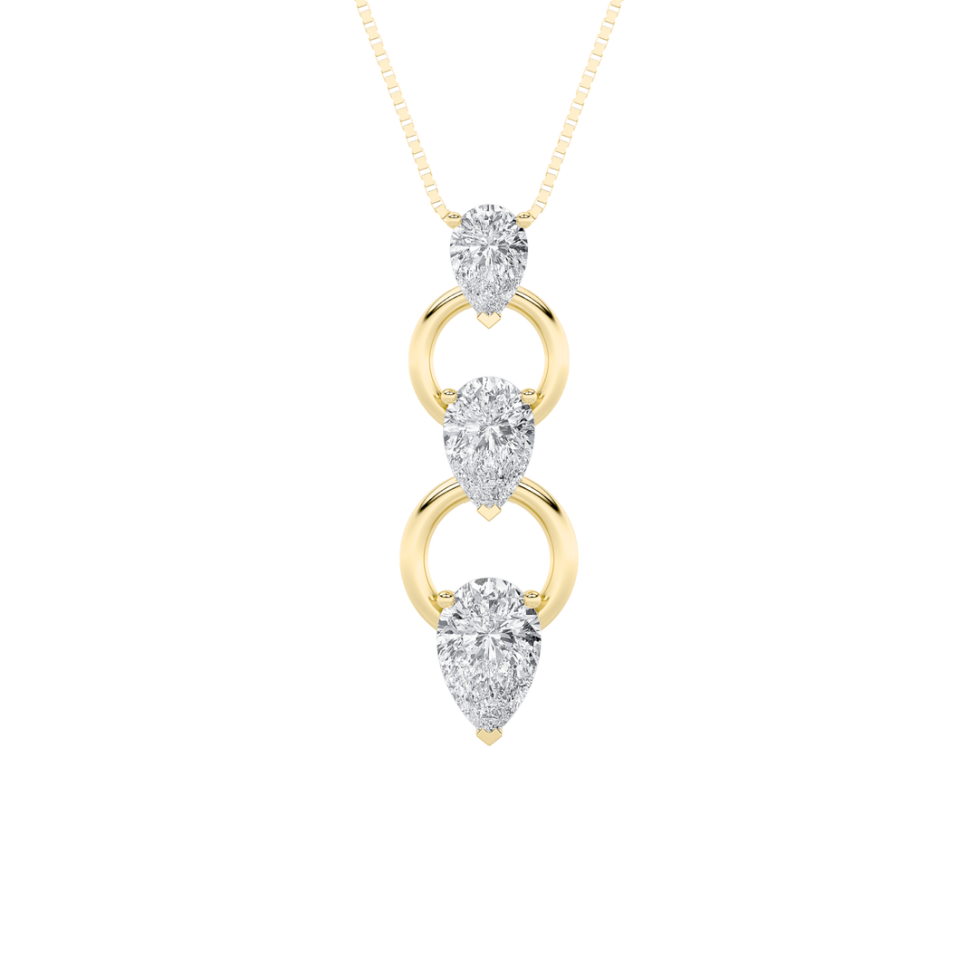 14K Yellow Gold 2ct Lab Diamond Precision-Cut Pendant