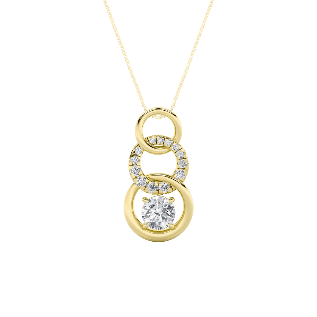 14KY 1.5ct Lab Diamond Pendant Minimalist Charm