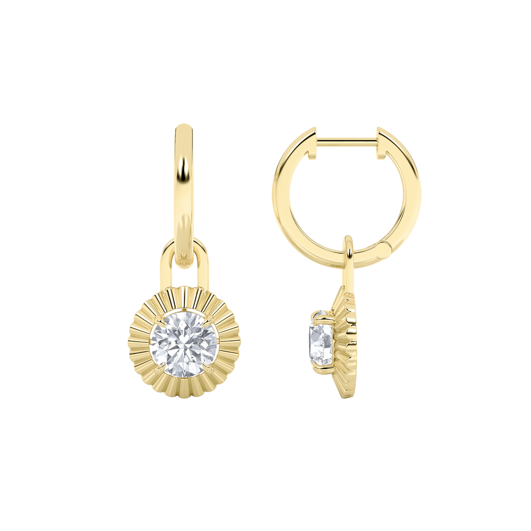 14KY 2ctw Lab Diamond Huggie Earrings