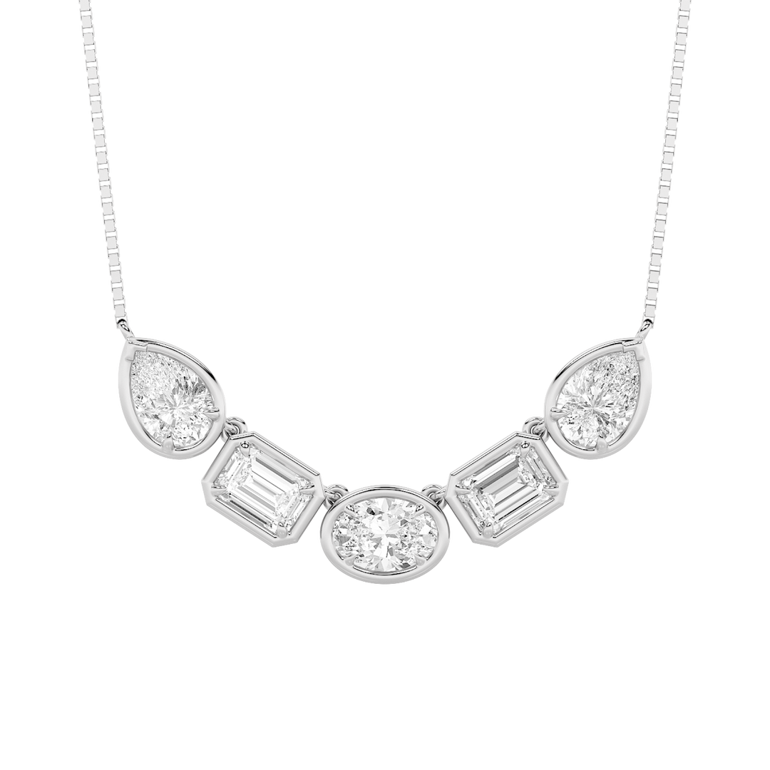 14KW 2.5ct Lab Diamond Oval Pendant Necklace