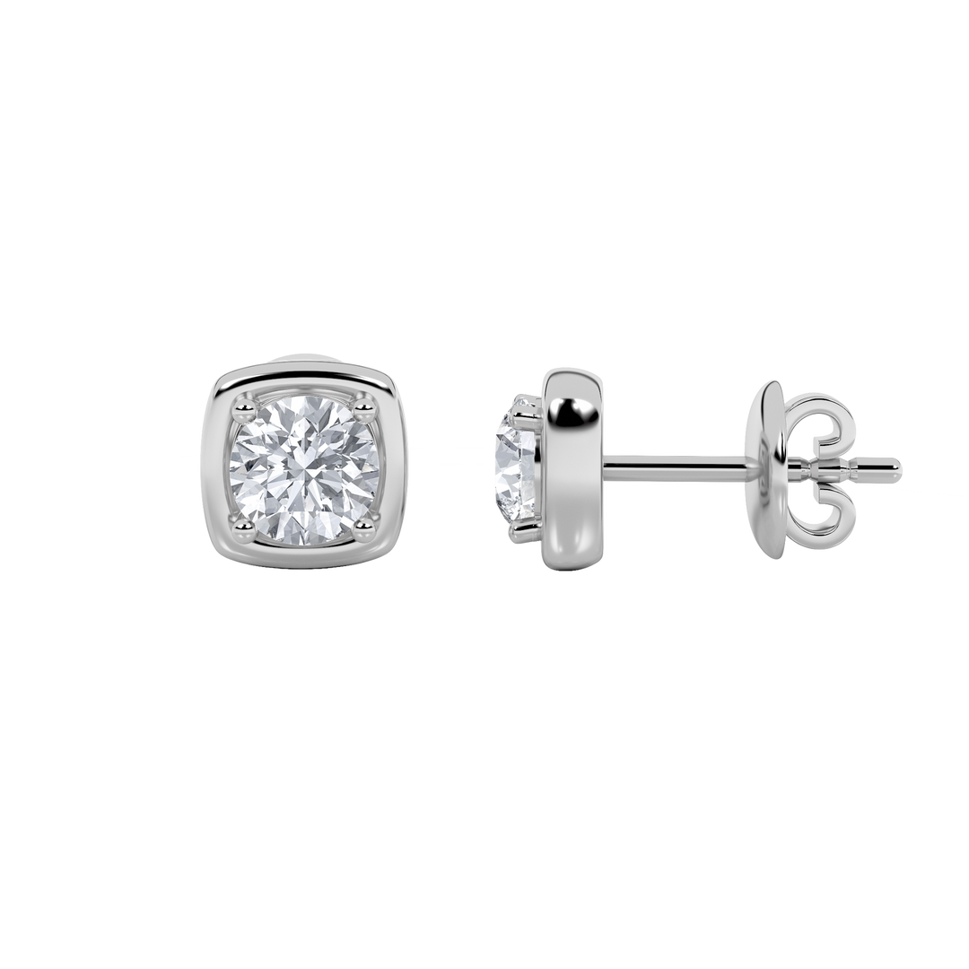 14KW 2ct Lab Diamond Stud Earrings F+VS+ Brilliance