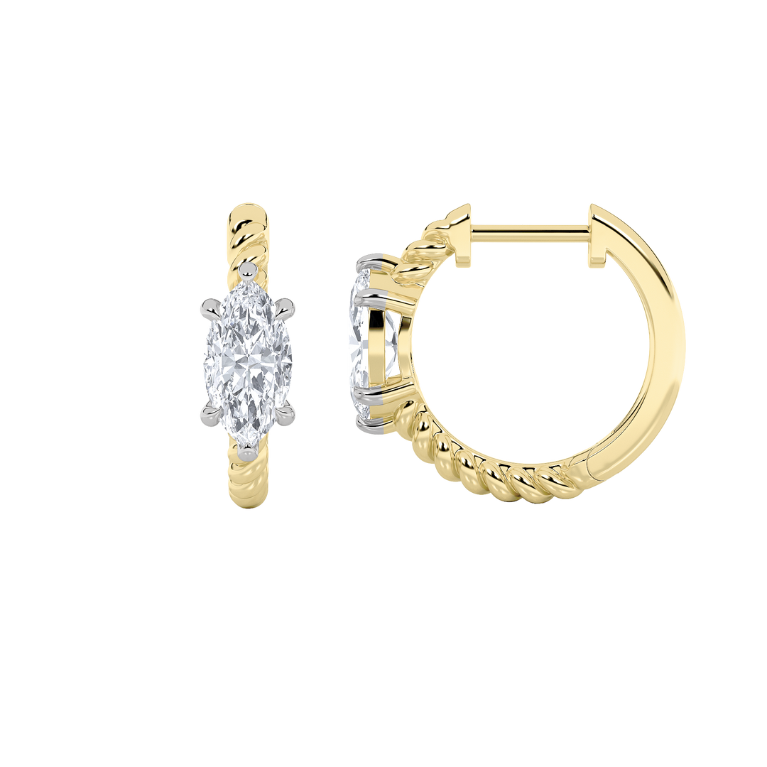 14KY Lab Diamond Huggie Earrings 1ctw F+VS+