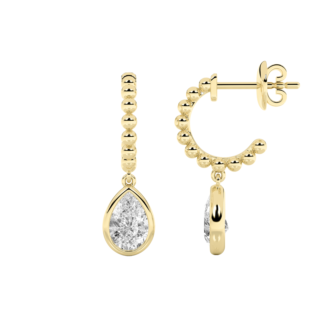 14KY Lab Diamond Dangle Earrings 1ctw F+VS+