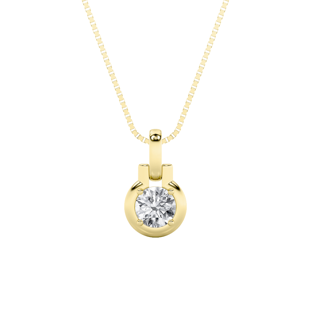 14KY 0.5ct Lab Diamond Solitaire Pendant