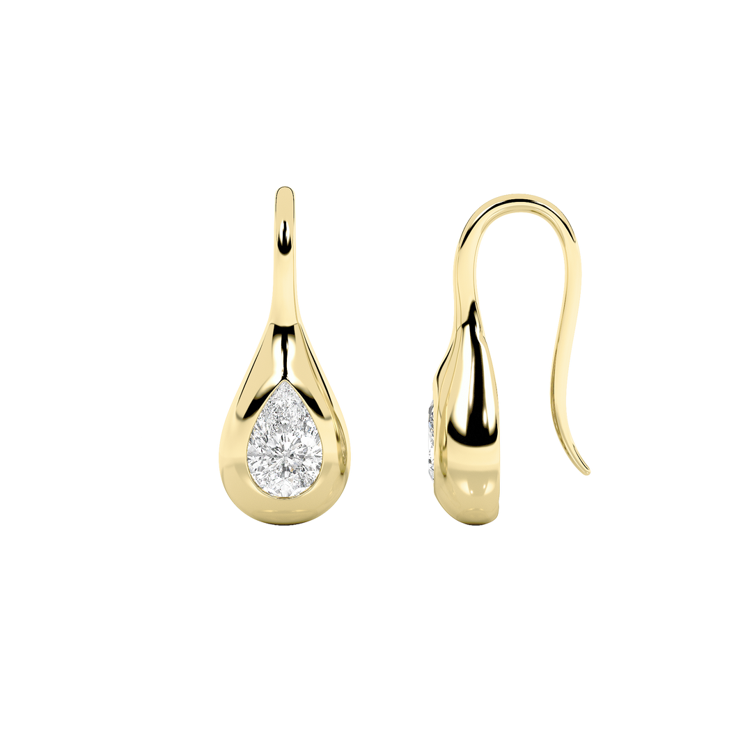14KY Lab Diamond Dangle Earrings 2ctw F+VS+ Pear Cut