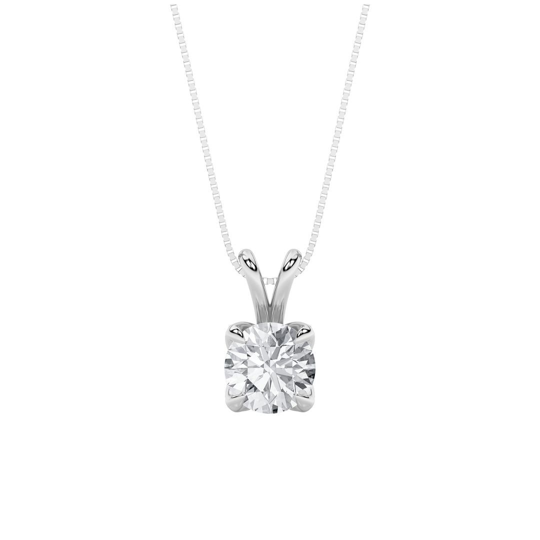 14K White Gold 2ct Lab Diamond Solitaire Pendant