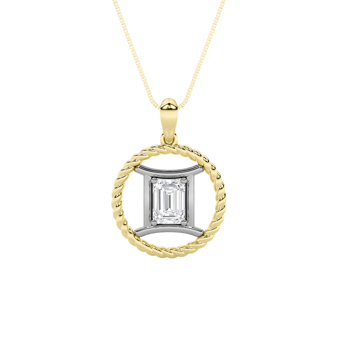14K White Gold 1ct Lab Diamond Solitaire Pendant
