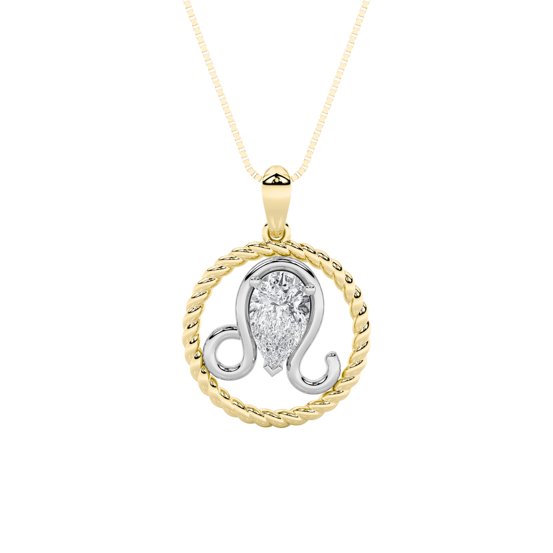 14K White Gold 1ct Lab Diamond Rope Pendant