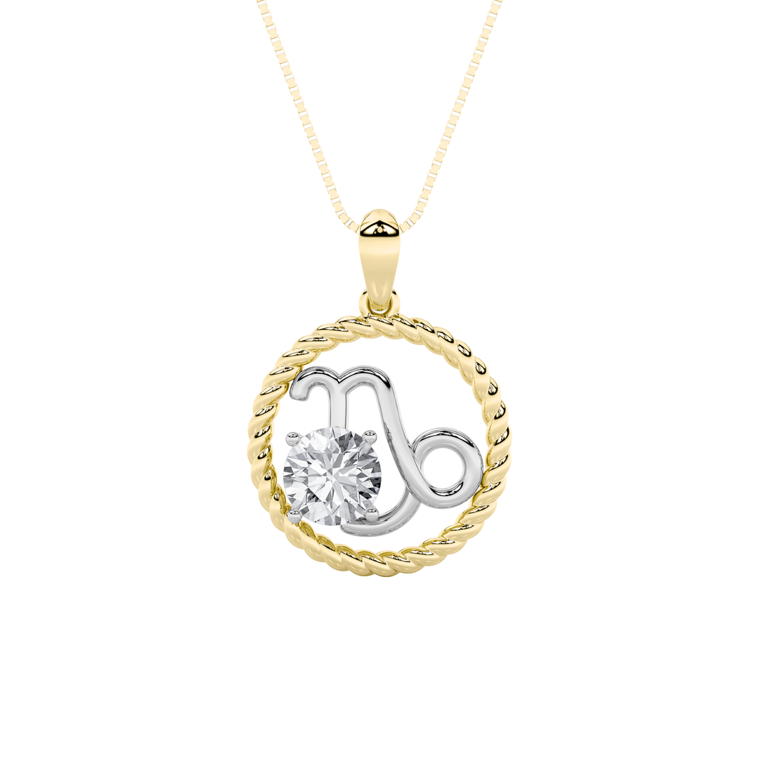 14K White Gold 1ct F+VS+ Lab Diamond Rope Pendant