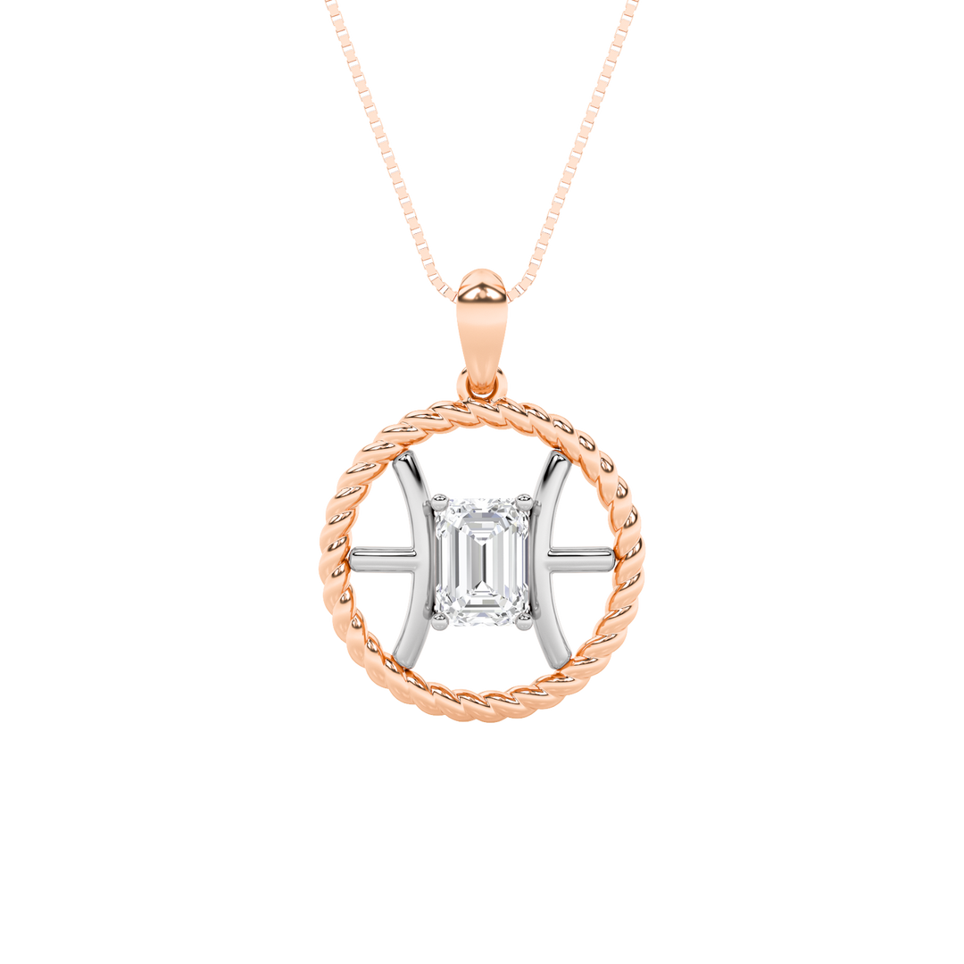 14K White Gold 1ct Lab Diamond Contemporary Pendant