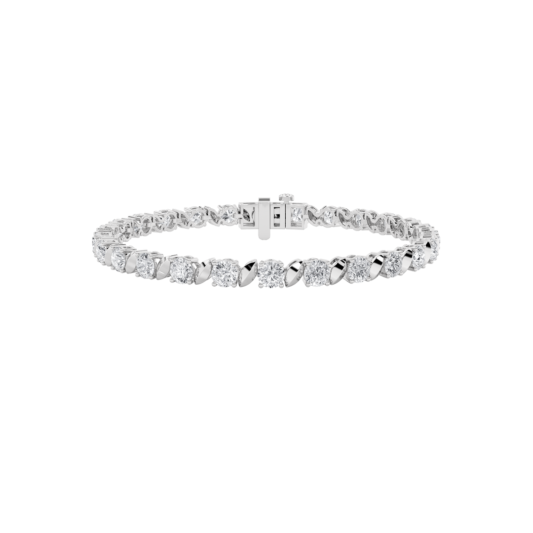 14KW 5ctw F+VS Lab Diamond Tennis Bracelet