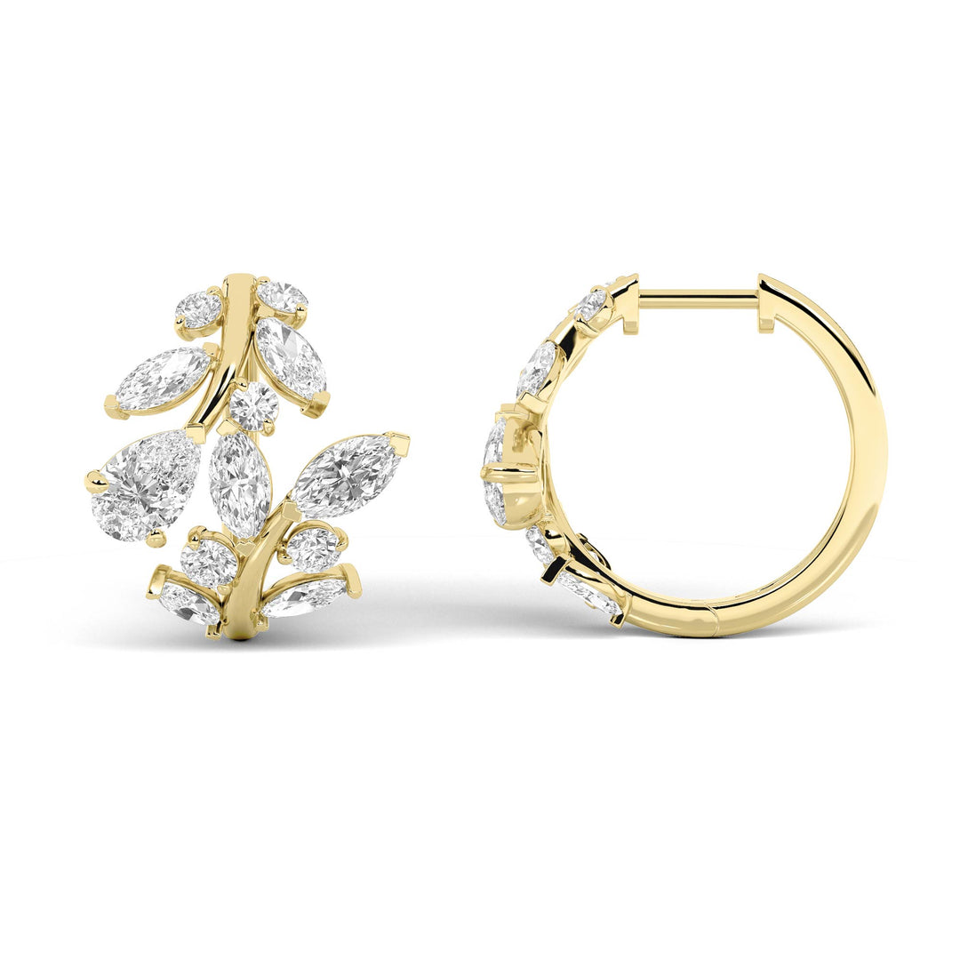 14KY 3ct Lab Diamond Huggie Earrings F+VS+