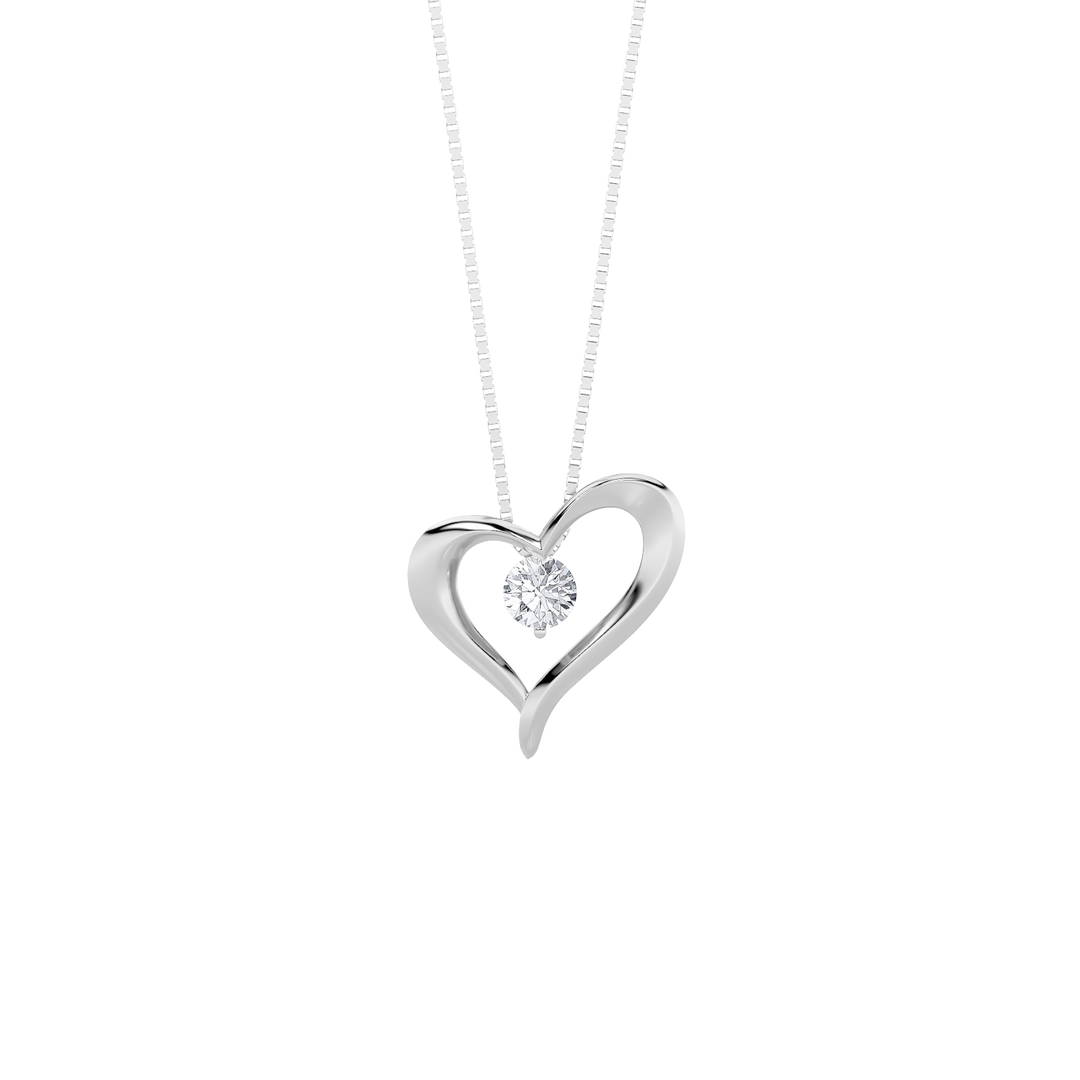 14KW 2ct Lab Diamond Solitaire Pendant Necklace