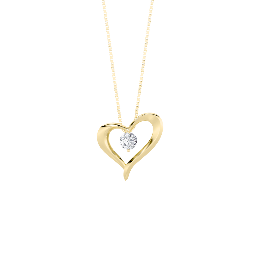 14K Yellow Gold 1ct Lab Diamond Solitaire Pendant