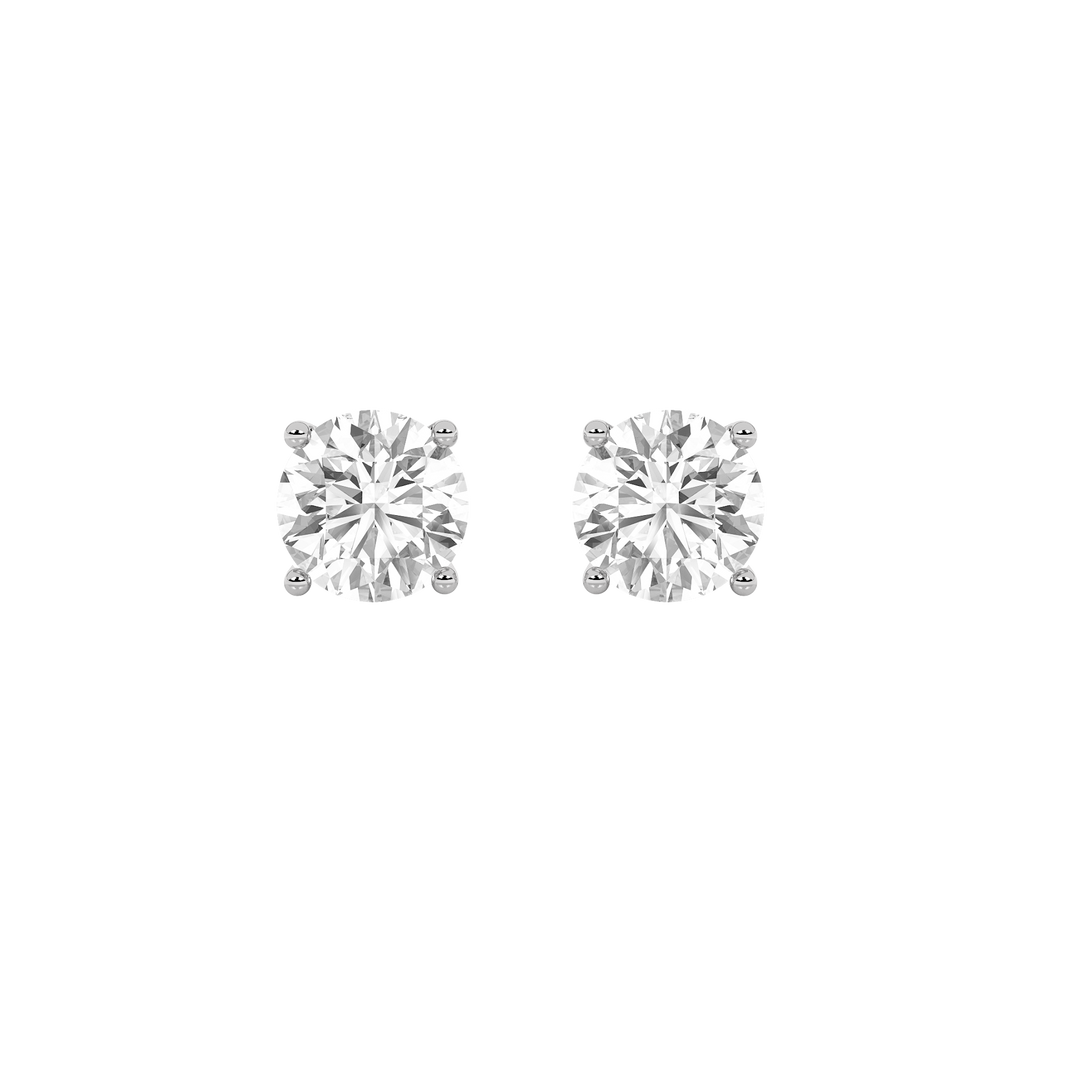 925 Silver Lab Diamond Stud Earrings 0.5ctw F+VS+