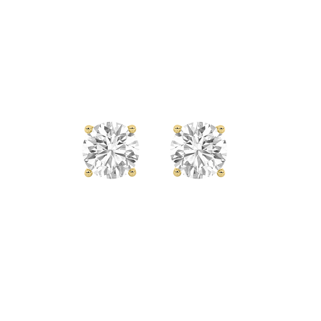 14KY 3ctw Lab Diamond Stud Earrings F+VS+ Precision Cut