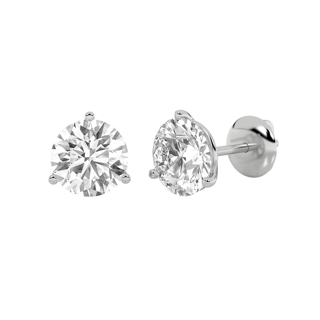 14KW 4ctw Lab Diamond Stud Earrings G+VS+