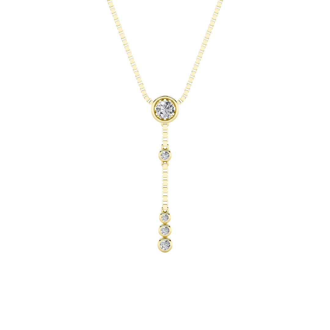 14KY/SIL 0.4ct Lab Diamond Pendant Necklace