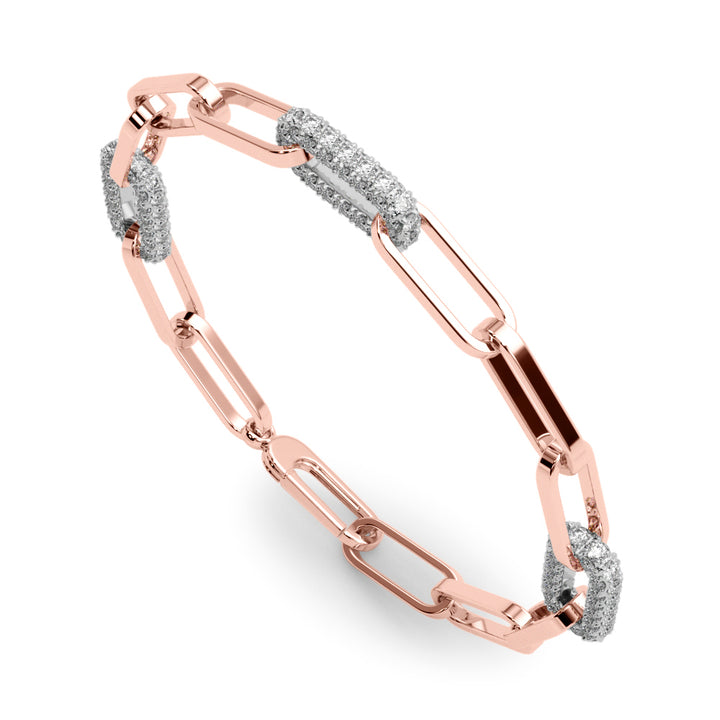 LAB GROWN DIAMOND 2 PAPER CLIP BRACELET