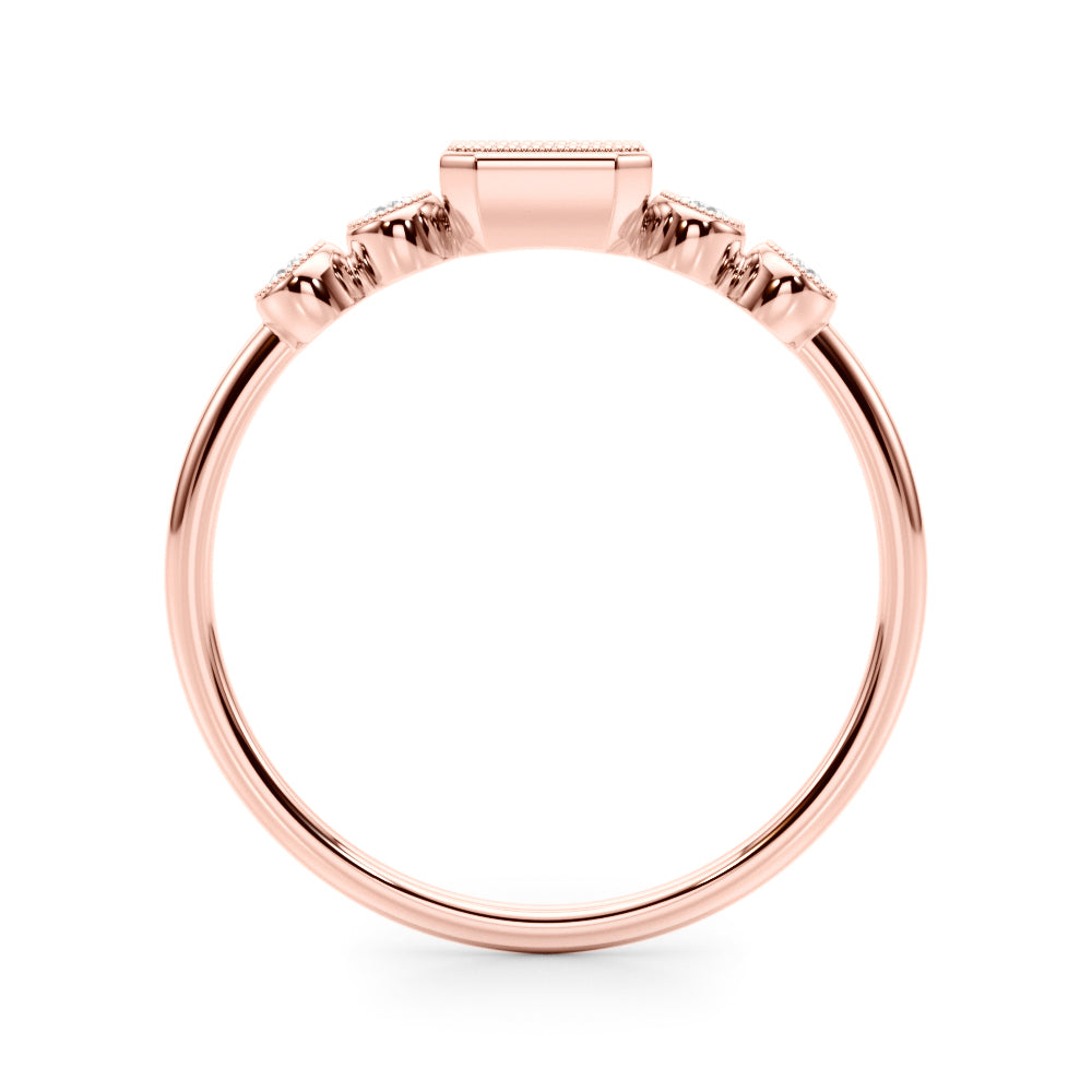 LAB GROWN DIAMOND 5 STONE FASHION RING WITH EMERALD CUT CENTER