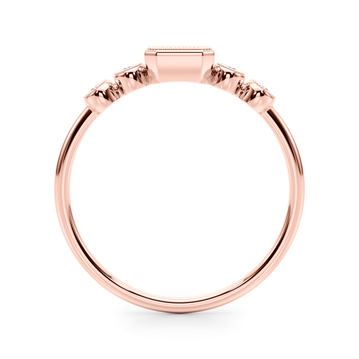LAB GROWN DIAMOND 5 STONE FASHION RING WITH EMERALD CUT CENTER