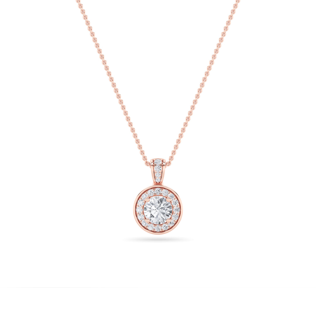 14K Rose Gold 0.8ctw Lab Diamond Pendant