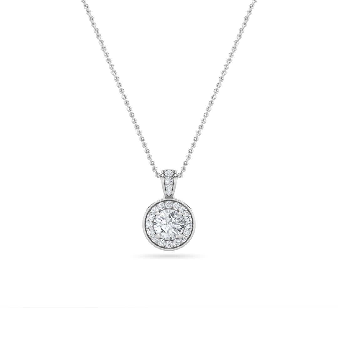 14K White Gold Lab Diamond Pendant 0.95ct Solitaire