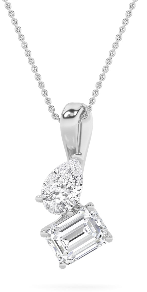 14K White Gold Lab Diamond Pendant 3ctw F VVS