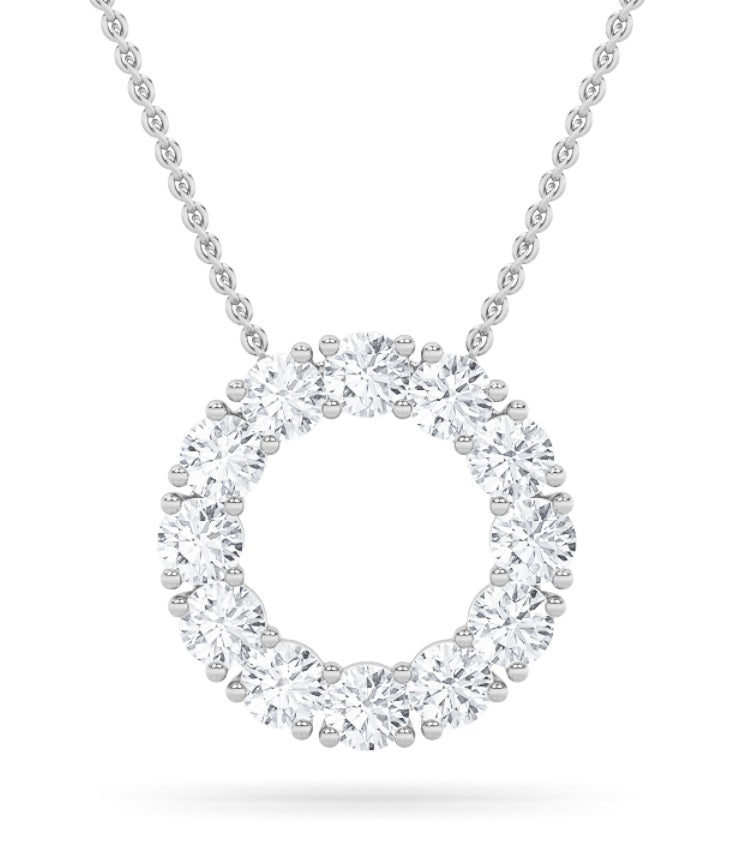 14K White Gold Lab Diamond Pendant 2ctw F VS+ Radiant
