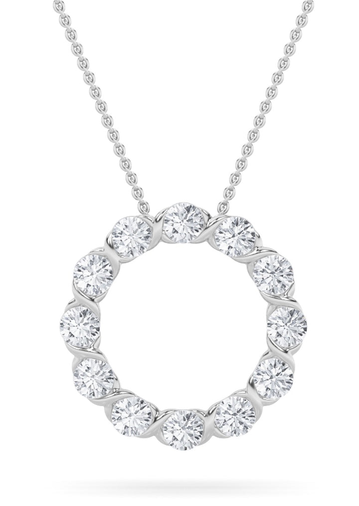14K White Gold 2ctw Lab Diamond Pendant