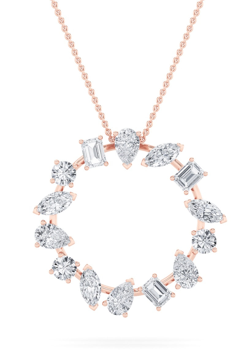 14K Rose Gold 2.8ctw F+VS Lab Diamond Pendant