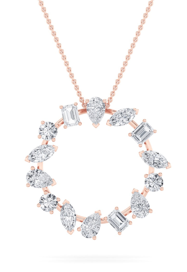 14K Rose Gold 2.8ctw F+VS Lab Diamond Pendant